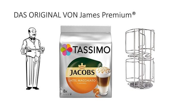 Tassimo Jacobs Typ Latte Macchiato Caramel+ James Premium® Ständer passend für 48 T-Disc
